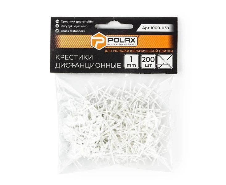 Крестики для плитки 1 мм POLAX (200 шт/уп) 1000-039 фото