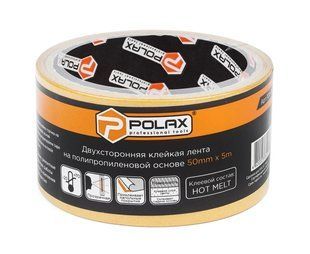 Скотч двухсторонний Polax клейкая лента на полипропиленовой основе 50 мм х 5 м 101-001 фото