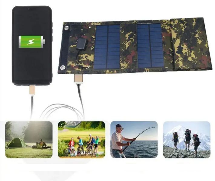 Портативная солнечная панель USB зарядка 482018614 фото